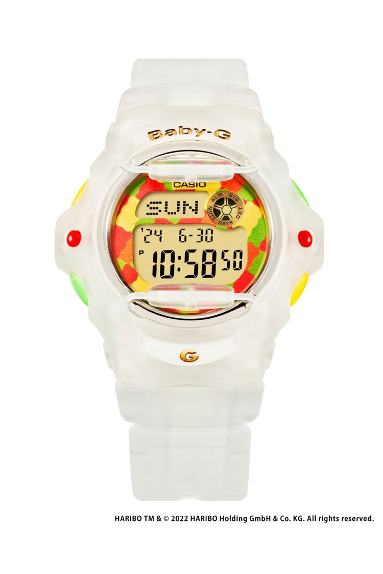 Baby-G聯名HARIBO系列BG-169HRB-7腕表，3,800元。圖／CASIO提供