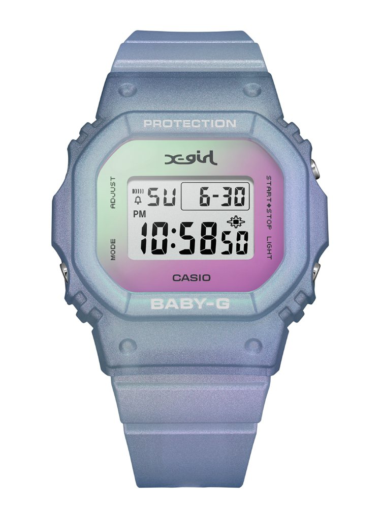 Baby-G聯名X-girl系列BGD-565XG-2腕表，4,200元。圖／CASIO提供