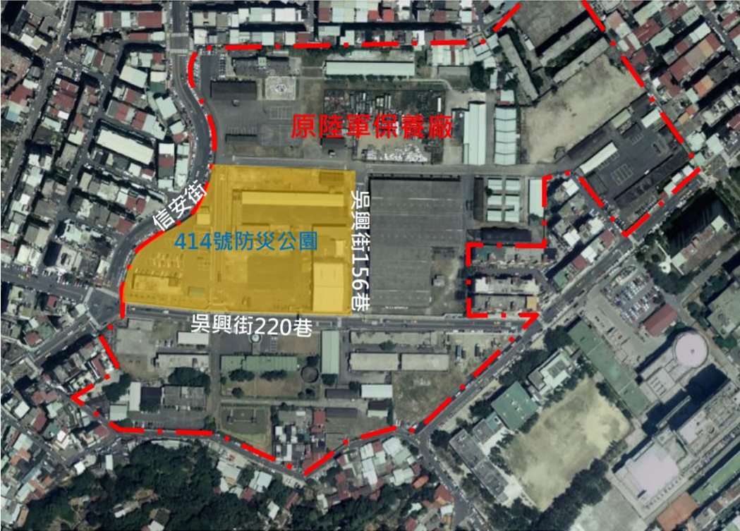 位於台北市信義區、鄰近台北101的「陸軍保養廠C基地案」。圖為位置示意圖。本報資...