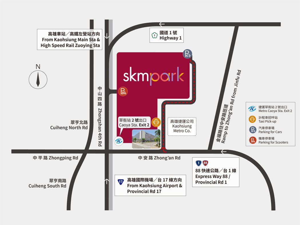 SKM Park Outlets交通位置圖。圖／SKM Park Outlets...