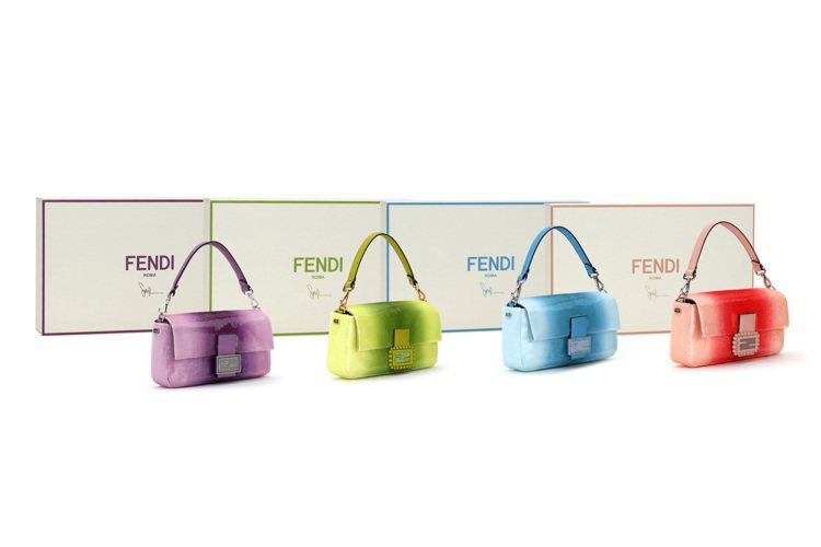 Sarah Jessica Parker X FENDI Baguette Capsule限定系列共推出4種顏色，其中紫色為地區限定款。圖／FENDI提供