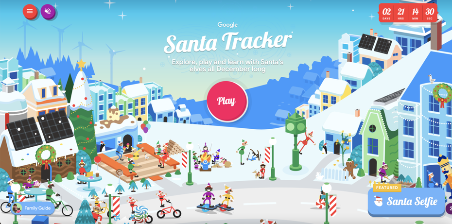 Google今年特別在搜尋引擎隱藏一個彩蛋，找到它將會帶你到聖誕老人村，並可以透過追蹤器觀察聖誕老人的一舉一動。圖擷自Google Santa Tracker