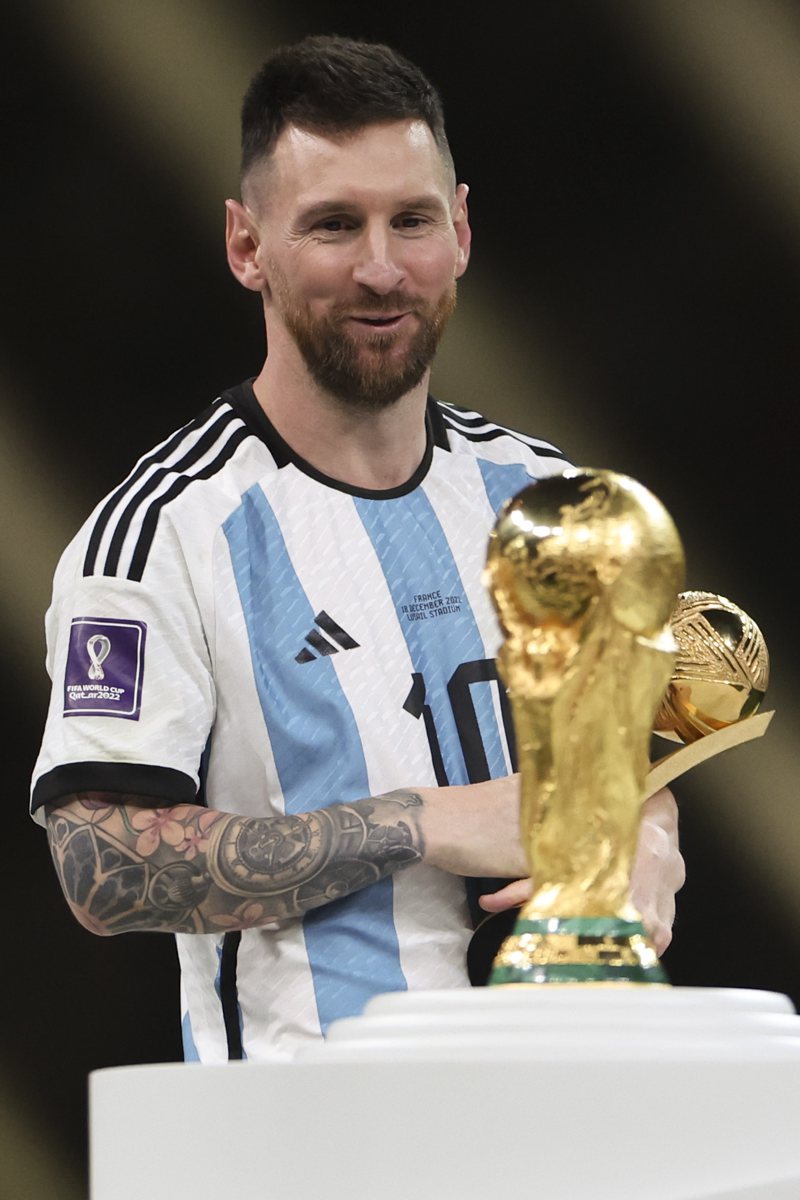 阿根廷奪得世界盃冠軍，球王梅西在中國註冊的「梅西」商標卻被駁回。（新華社）