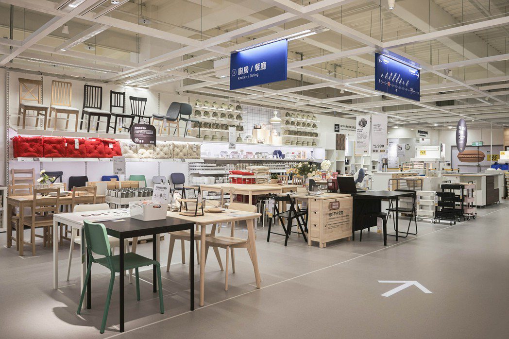 IKEA嘉義城市店廚房與餐廳區。 圖／IKEA提供