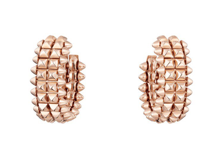 全新Clash de Cartier雙排玫瑰金耳環 ，21萬5,000元。圖／卡地亞提供