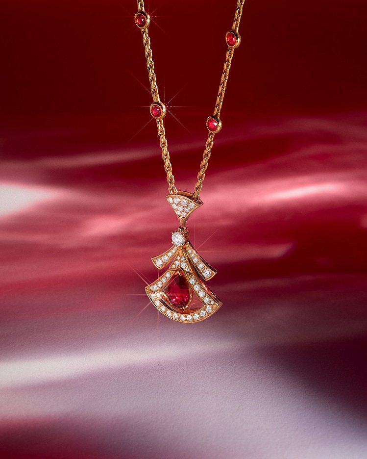 BVLGARI Divas' Dream系列紅寶石與鑽石項鍊，117萬3,000元。圖／寶格麗提供