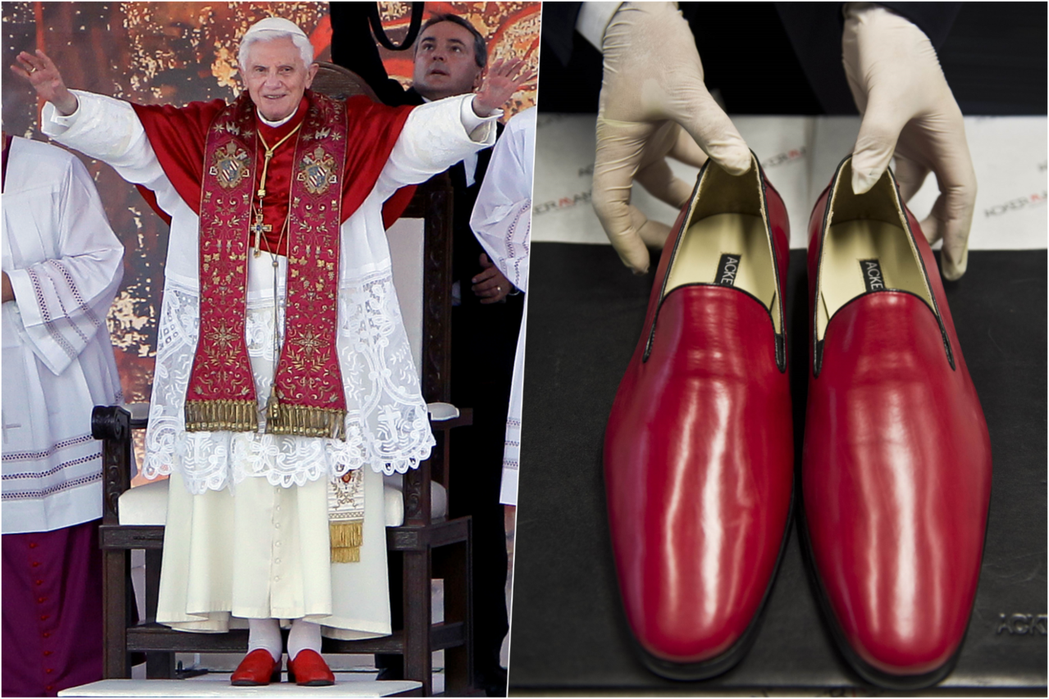 本篤十六世素有「美學教宗」的雅號，教宗穿著的紅鞋，及披掛帶有華麗刺繡的披帶，就是...