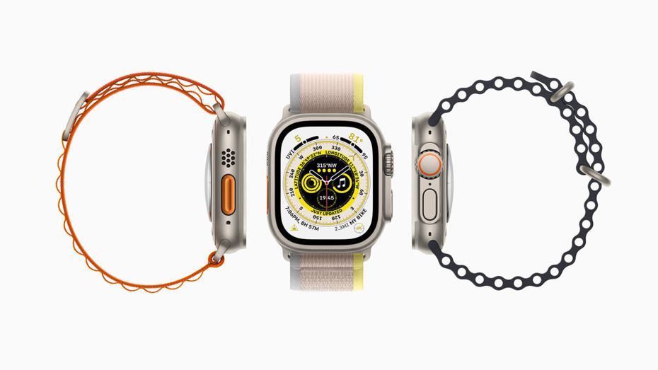 蘋果去年推出旗艦級智慧手錶「Apple Watch Ultra」，定價2萬5900元，為鈦金屬錶殼，聲稱為歷來最堅固、最有實力的Apple Watch。（翻攝自蘋果官網）