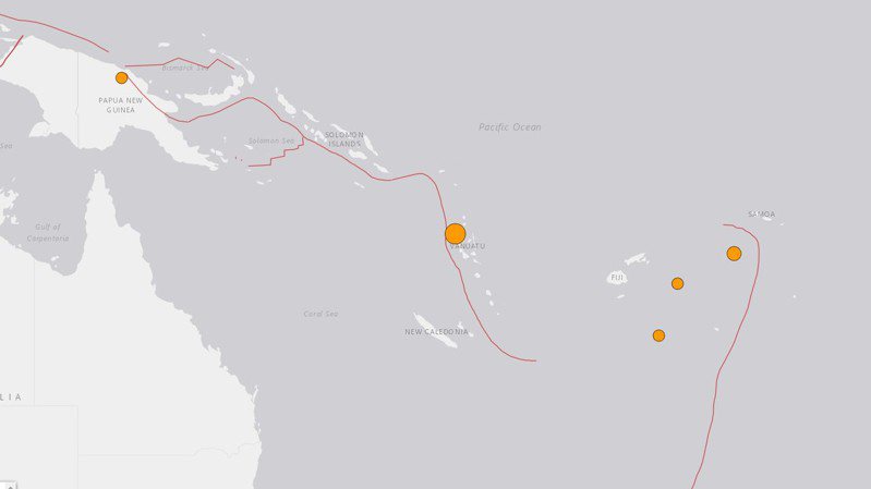 太平洋岛国万那杜外海今晚发生规模7.0地震，引发海啸警报。撷自(photo:UDN)