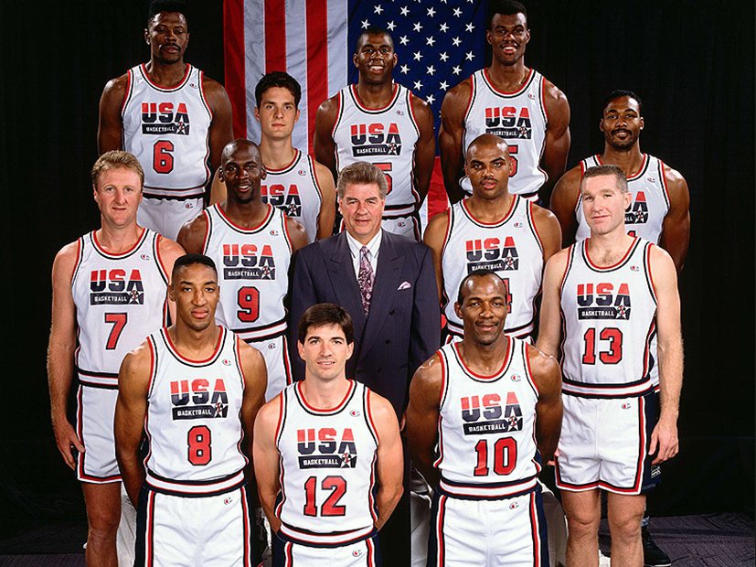 1992年，美國國家男子籃球隊，綽號夢幻隊（Dream Team），參加1992...