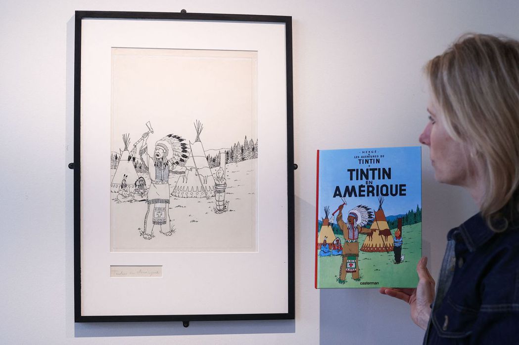 比利時漫畫「丁丁歷險記」主角丁丁（Tintin）以其頭上一綹翹金髮和大膽冒險而聞名於世，一幅有關於丁丁的原創封面畫稿將在藝術界造成轟動，這幅畫稿可能創下拍賣新紀錄。 法新社