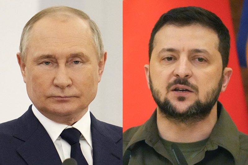 俄、乌总统普亭（左）与泽伦斯基（右）都有参选连任的计画。美联社(photo:UDN)