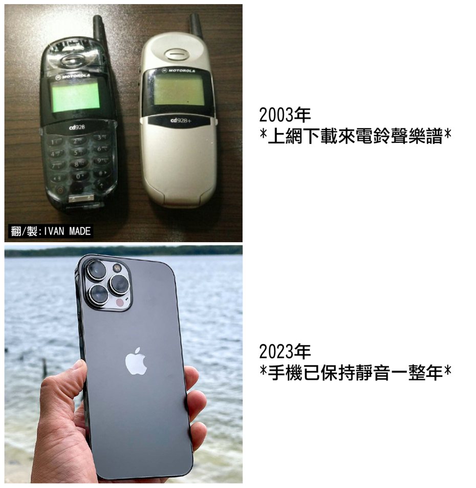 臉書「加藤軍台灣粉絲團 2.0」貼出兩張不同時代的手機，勾起不少人的回憶。 圖擷自加藤軍台灣粉絲團 2.0