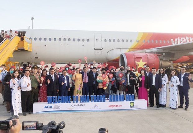 越南庆和省初二迎接三年来首批来自中国大陆的游客。（取自越通社）(photo:UDN)