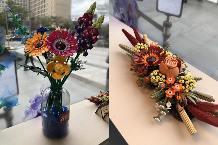 樂高花藝系列的「野花花束」、「乾燥花擺飾」盒組上市。記者曾智緯／攝影