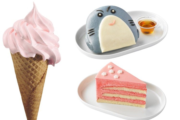 IKEA推出草莓霜淇淋20元、草莓戀人蛋糕65元、哈妮鯊寶包49元。圖／IKEA...