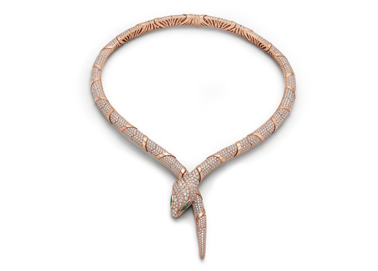 BVLGARI Serpenti系列頂級鑽石項鍊，價格店洽。圖／寶格麗提供