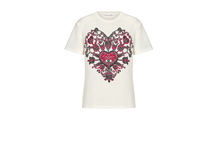 Dior米白色Dior Bandana圖騰T恤，37,000元。圖／Dior提供