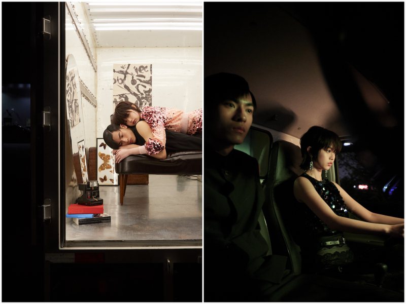 低光源、高反差或格外明亮的影像，呈現了夏姿陳SHIATZY CHEN的2023的情人節形象視覺「旅途」主題。圖／SHIATZY CHEN提供（合成圖）