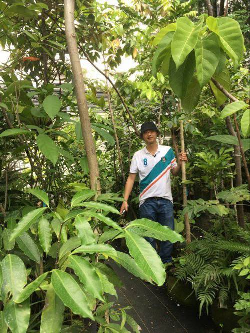 胖胖樹王瑞閔與他的小小熱帶雨林植物園。 圖／大愛電視台拍攝
