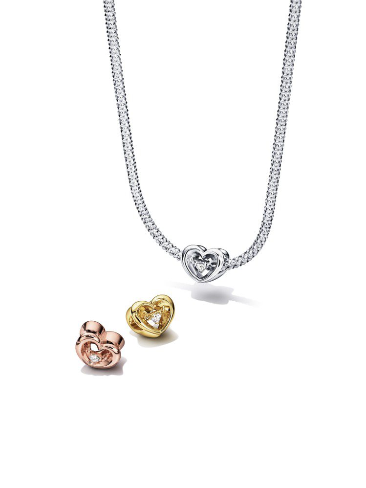 Pandora最新情人節珠寶系列，懸浮明亮之心串飾，2,080元起。圖／Pandora提供
