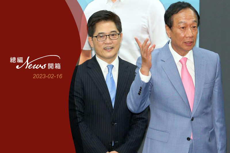 國民黨秘書長黃健庭（左）昨天表示，已和鴻海創辦人郭台銘（右）會面，「郭董有清楚表達要代表國民黨來參選的意願，但沒有非選不可」。圖／聯合報系資料照片