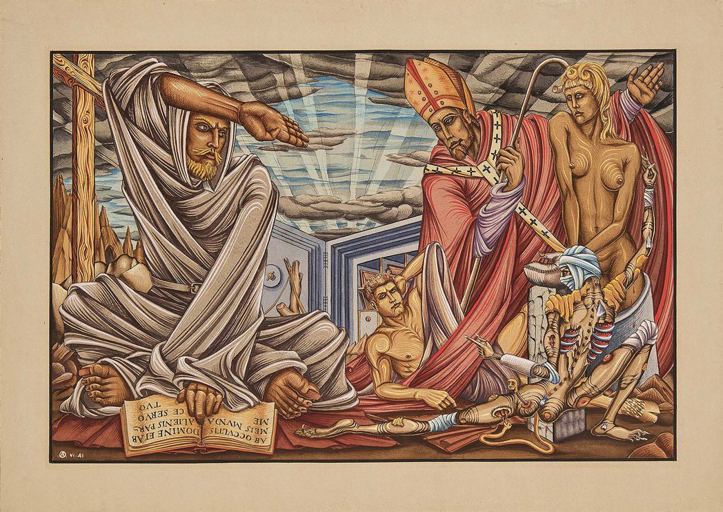 菲律賓西班牙裔美籍的阿方索‧奧索里奧，這次展出「復活」、「年青的摩西」等宗教味強...