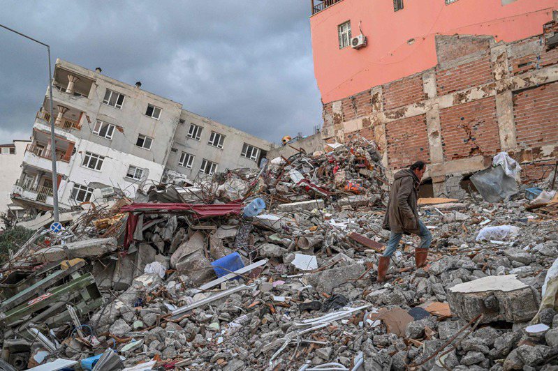 土耳其南部與敘利亞接壤地區本月6日發生規模7.8強震。法新社