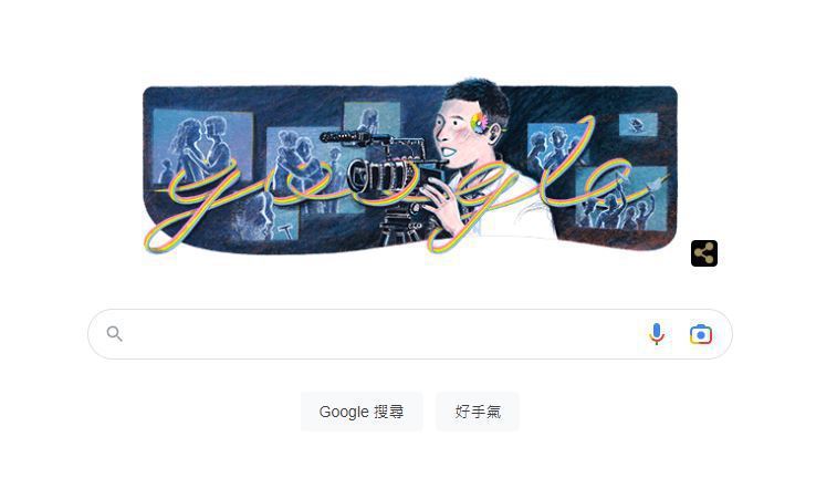 谷歌（Google）向已故台湾男同志纪录片导演及作家陈俊志致敬，今天首页徽标（Doodle）以陈俊志手握摄影机为图，向他表达怀念致敬之意。图／取自Google首页