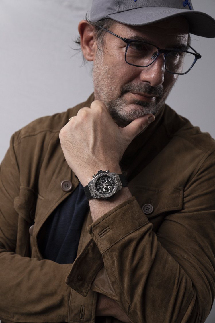 Hublot品牌摯友Paul Pairet配戴BIG BANG UNICO星廚腕表。圖／宇舶表提供