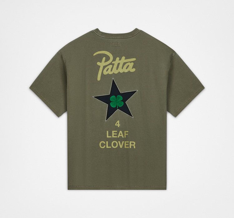 街牌Patta與Converse聯名幸運草系列T恤，1,780元。圖／Conve...