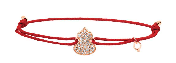 Qeelin Wulu 18K玫瑰金鑽石小紅繩手鍊，價格店洽。圖／Qeelin提供