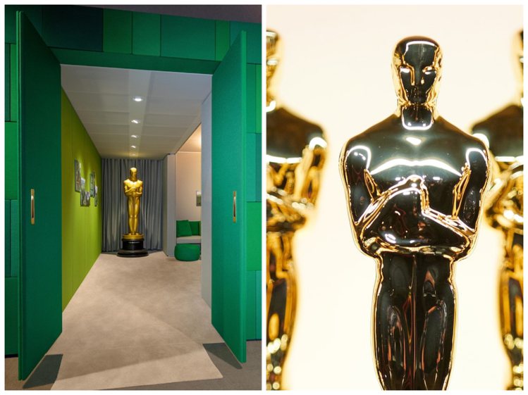 每年的奧斯卡金像獎都是年度影壇盛事，而在「小金人」背後的VIP空間「綠坊休息室」，背後也有一位一路走來、始終如一的堅定贊助。圖／ROLEX提供（合成圖）
