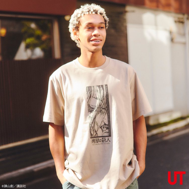 UNIQLO男裝進擊的巨人系列UT印花T恤，590元。圖／UNIQLO提供