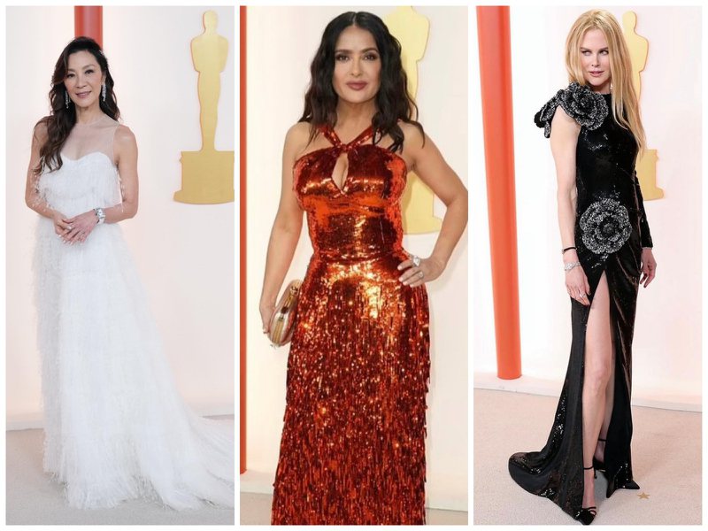 妮可基嫚（Nicole Kidman）、楊紫瓊、莎瑪海耶克（Salma Hayek）多位女星都登上紅毯，各自以名表、珠寶、華服，展現天后般氣場。圖／翻攝自 IG（合成圖）