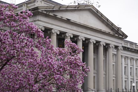 美國財政部位於華盛頓的大樓。歐新社