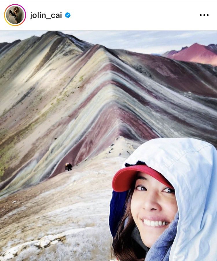 蔡依林曾於2019年造訪秘魯絕景彩虹山。圖／摘自藝人IG