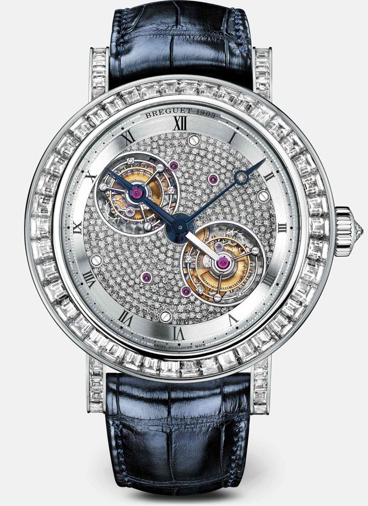 Classique系列Grande Complication 5349雙陀飛輪鑲鑽腕表，2,838萬元。圖／Breguet提供