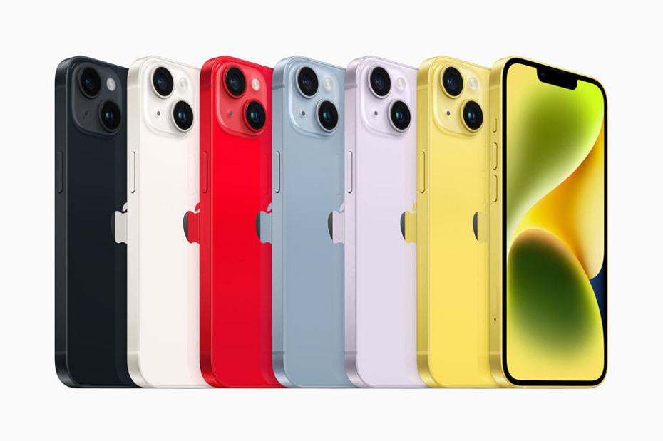 平價版iPhone 14、iPhone 14 Plus本月推出新色黃色，也有加入限時優惠行列。（翻攝自蘋果官網）
