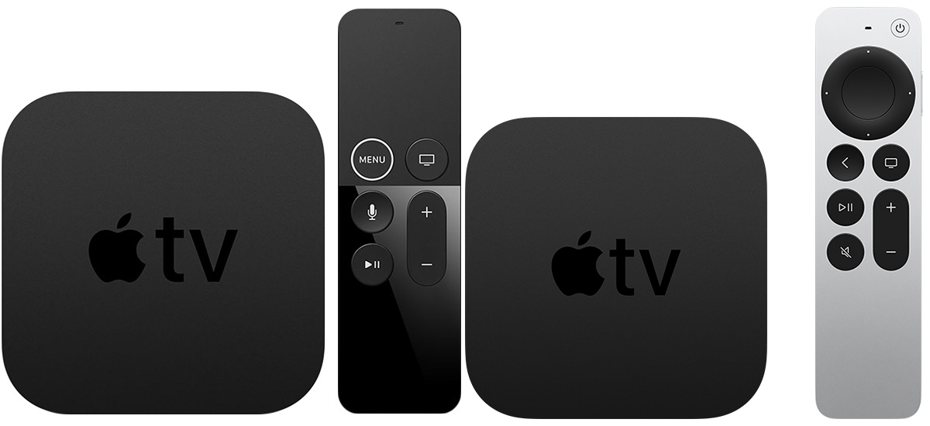 知名電商網站日前出清蘋果第1代Apple TV 4K（左圖）和第2代（右圖）版本，反而讓網友猶豫家中已有智慧電視的話是否要購買，引起熱議。（翻攝自蘋果官網）