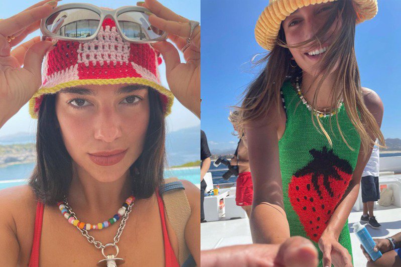 Dua Lipa（左）和Hailey Bieber都是邁阿密時尚品牌éliou的粉絲。圖／摘自instagram