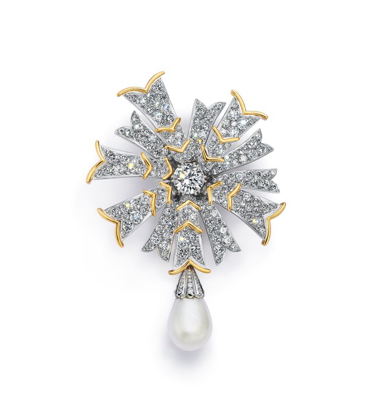 Tiffany & Co. Schlumberger石上鳥珍珠系列胸針，...