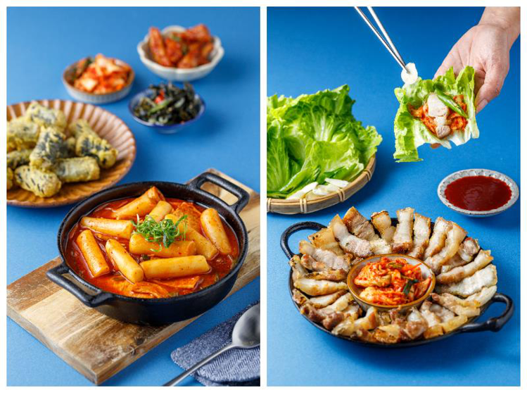活動期間，可以吃得到韓式烤五花肉、辣炒年糕等料理。圖／錢都餐飲提供