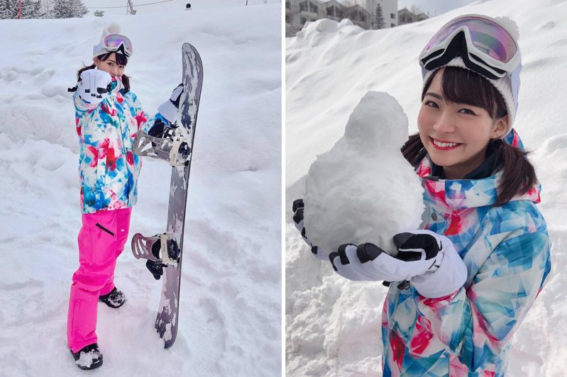 东条夏很喜欢滑雪滑雪板。图／取自(photo:UDN)