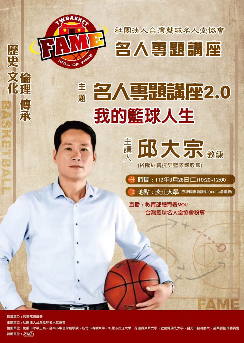 邱大宗教練。 台灣籃球名人堂協會提供