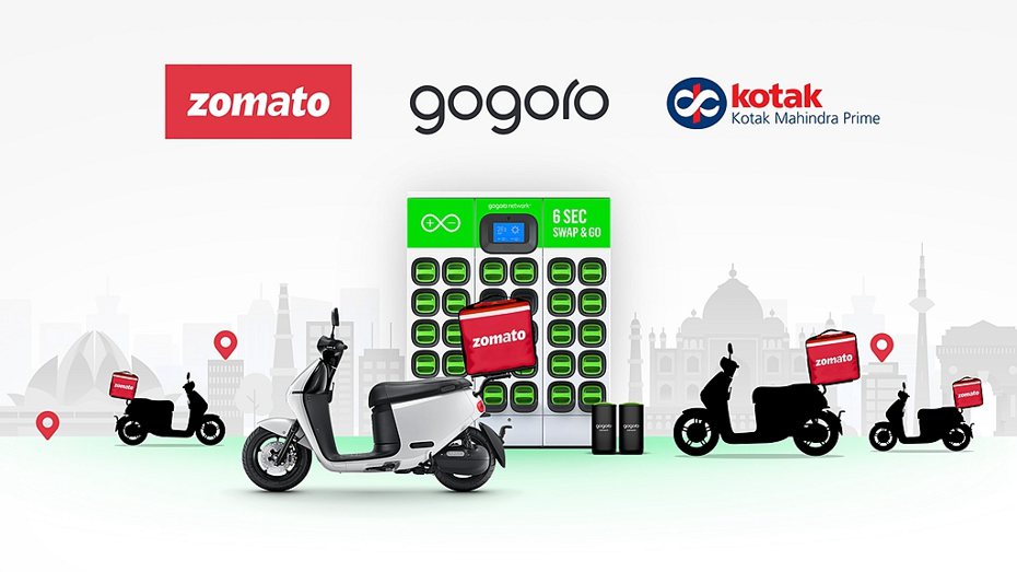 Gogoro於印度再創合作新局，攜手Zomato外送平台及Kotak Mahindra Prime金融服務公司，服務最後一哩配送，共同加速電動機車普及。 圖／Gogoro提供
