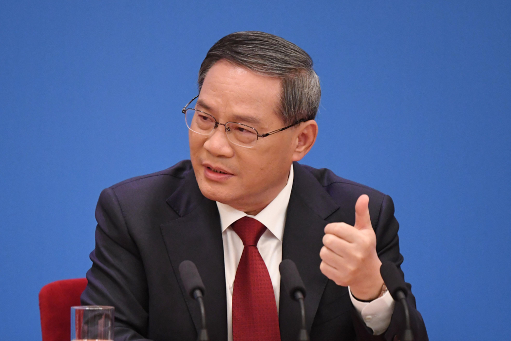 大陸國務院總理李強呼籲外資企業，「投資中國、紮根中國」。（法新社）