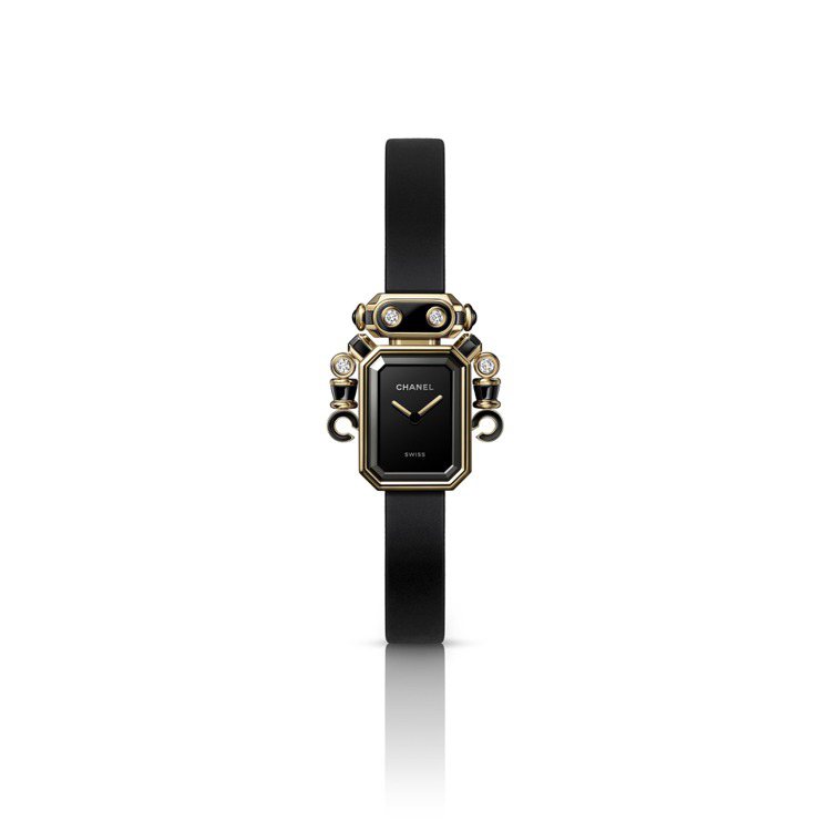 Premiere Robot腕表，18K黃金、黑化鈦合金、黑色漆面、瑪瑙、鑽石，...