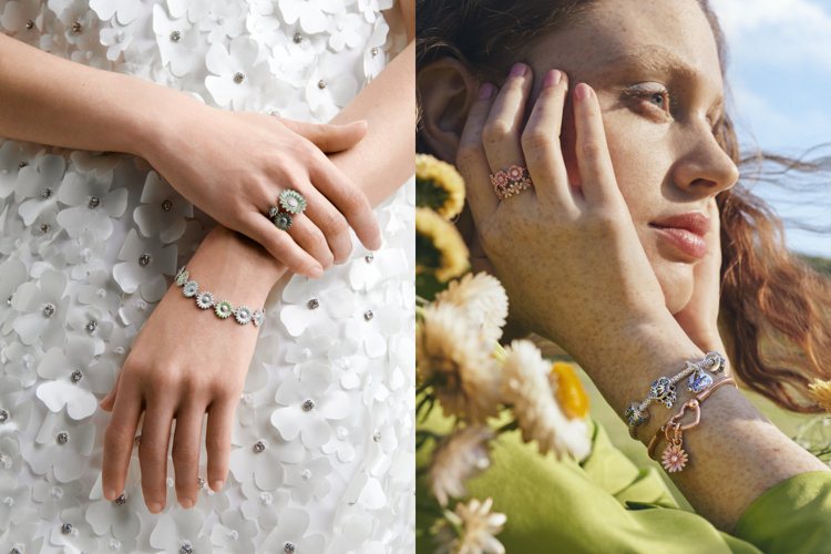 喬治傑生與Pandora推出春天季節感的全新銀飾。圖／Pandora提供