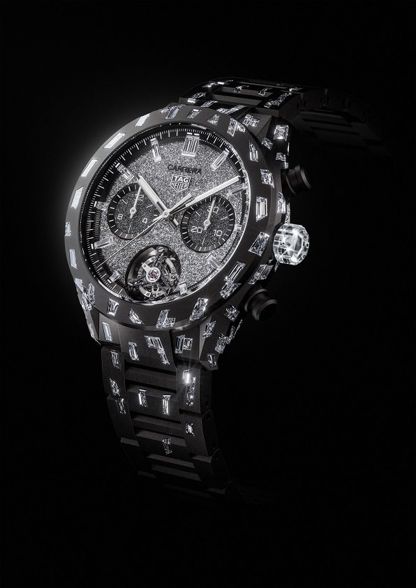 Carrera Plasma前衛鑽石陀飛輪計時腕表，1,683萬元。圖／TAG ...
